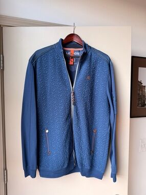 Men's Quilted Zip-Up Sweater Jacket - Blue